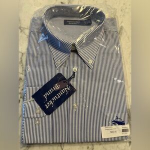 NANTUCKET BRAND Blue Striped Men's Shirt L OLD MONEY